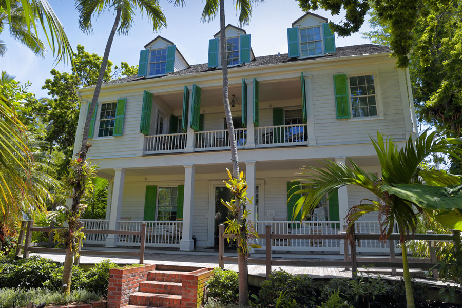 The Audubon House and Tropical Gardens offers visitors a chance to revisit life in Key West in the mid-19th century. Key West, Florida - July 19, 2018. 