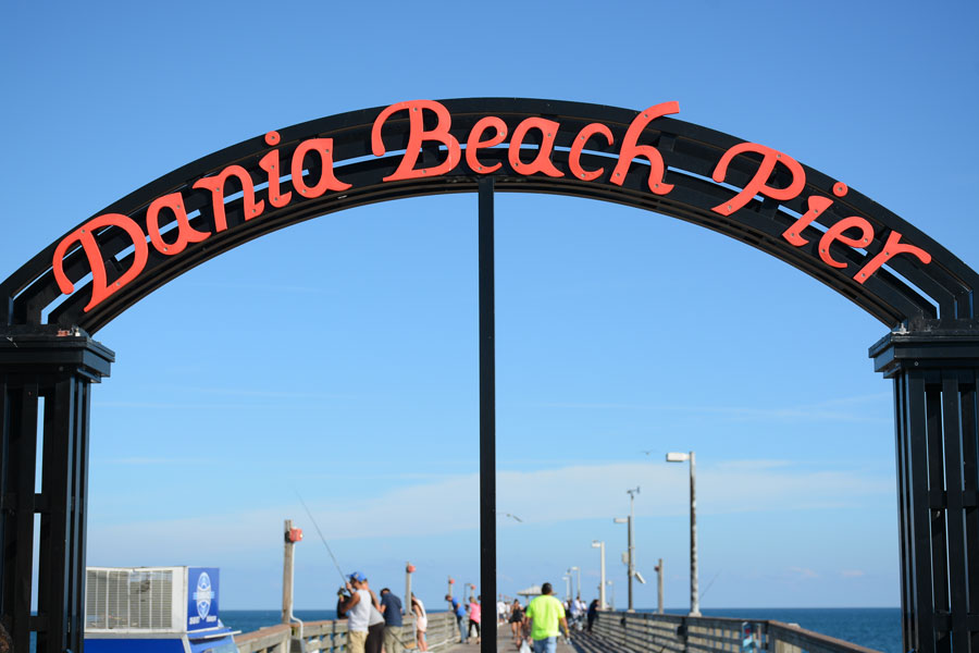 Entrance to Dania Beach Pier, in Fort Lauderdale, FL, December 24, 2017. 