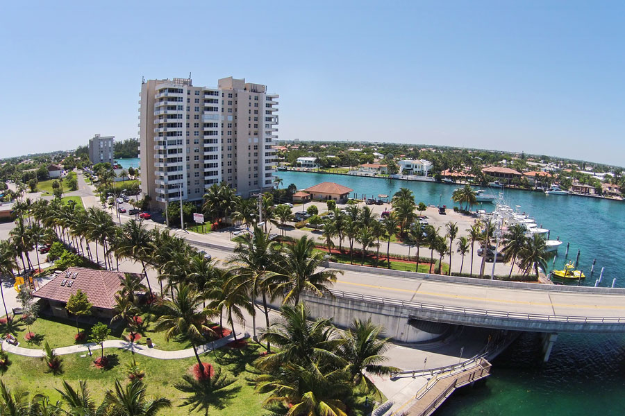 Deerfield Beach, Florida aerial scenery from flyover. Photo credit ShutterStock.com, licensed.