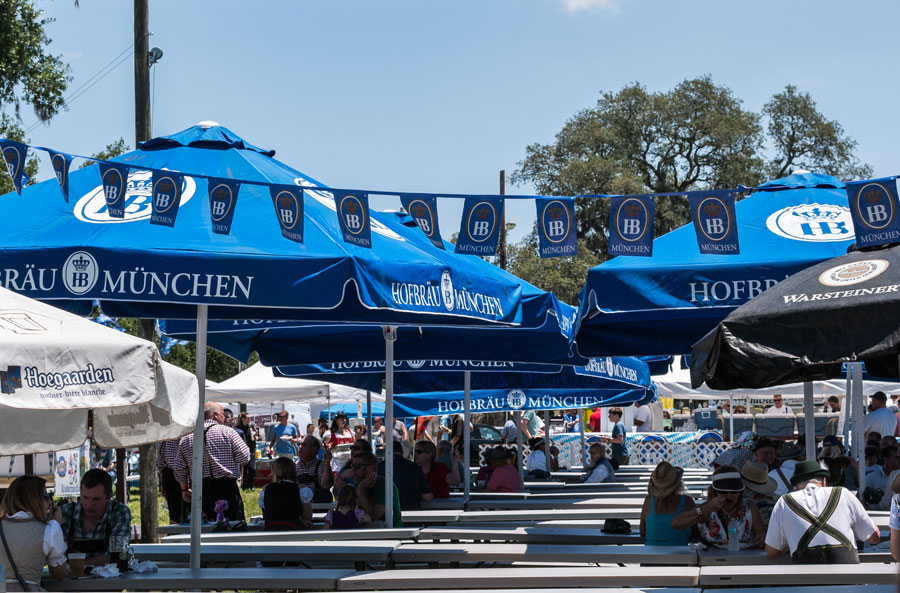 People enjoying the food and drinks at Springfest hosted by the German American Society in Casselberry, Florida, on April 28, 2018. 