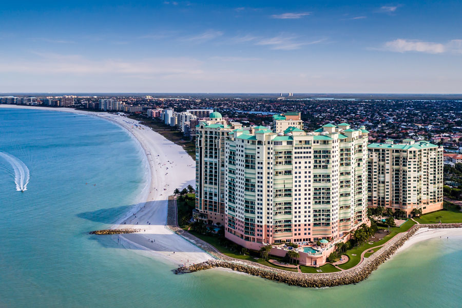 Cape Marco, an exclusive gated condominium community situated on 30 prime acres of beachfront property in Marco Island Florida.