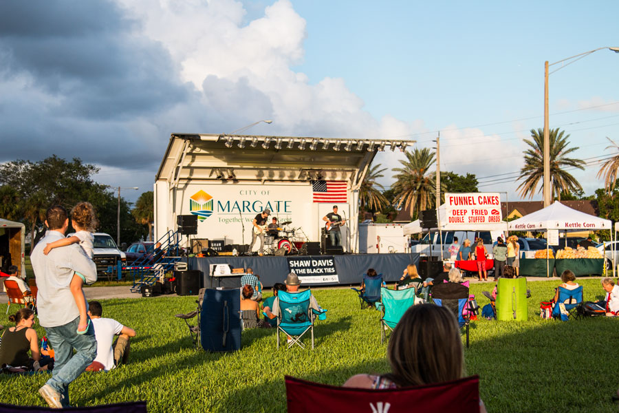 Food truck festival, market place and concert in Margate, Florida on October 14th, 2017. 