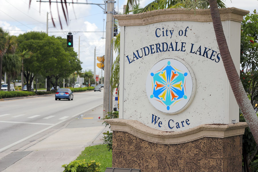 City of Lauderdale Lakes Sign, We Care, entrance sign along the street during the day. Lauderdale Lakes, FL, on July 11, 2014. File photo: Serenethos, Shutterstock.com, licensed.