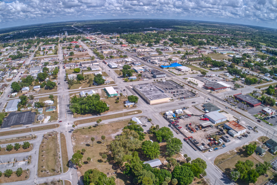 Okeechobee is a small town in the interior region of Florida.