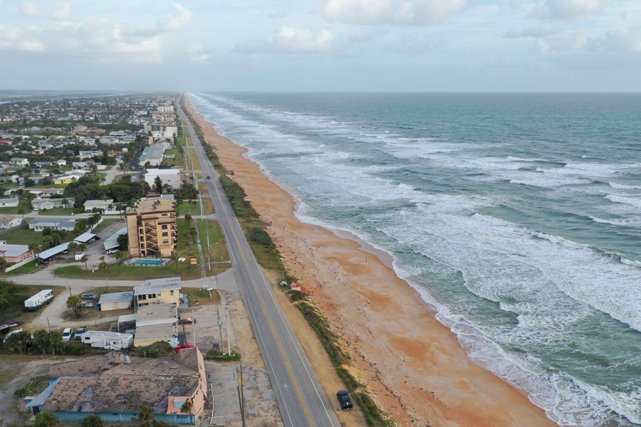 The Ormond Beach shoreline at Sunrise. Photo credit ShutterStock.com, licensed.