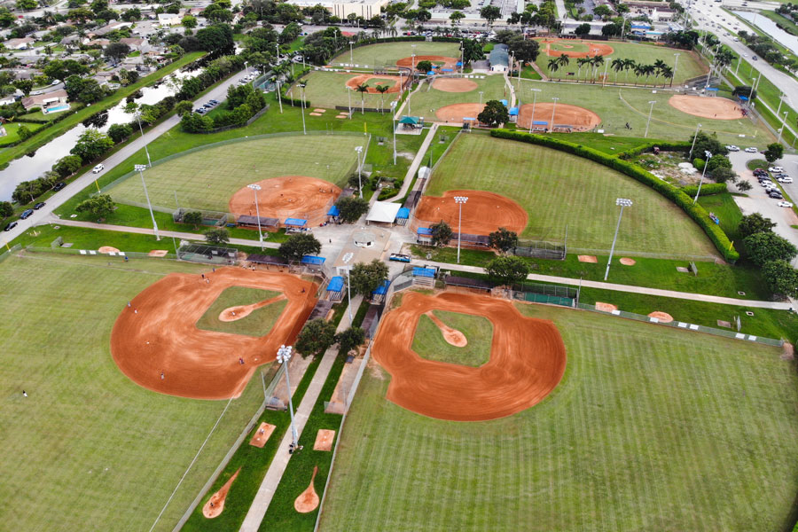 Baseball fields in Pembroke Pines, Florida. Photo credit ShutterStock.com, licensed.