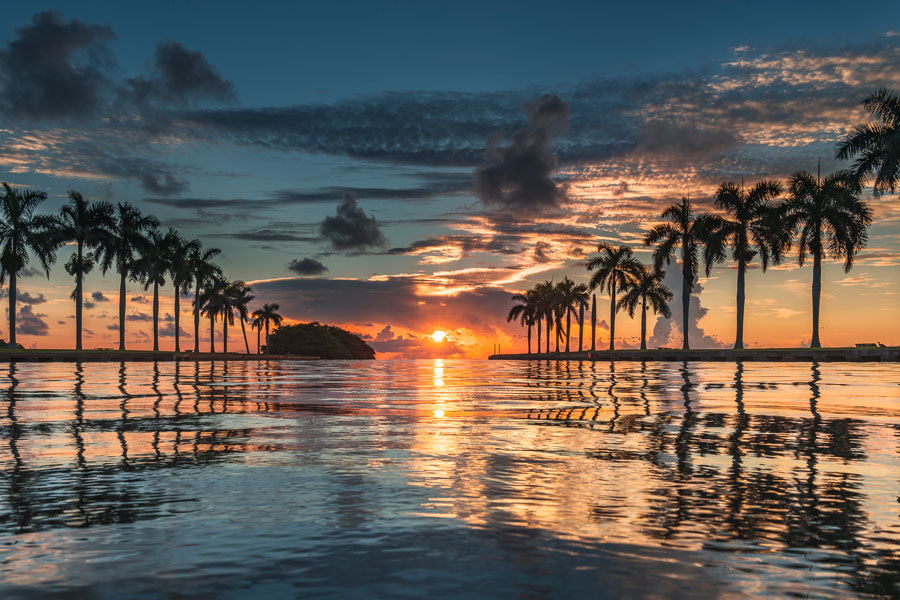 Biscayne Bay, a subtropical lagoon extending most of the length of Miami-Dade County, from North Miami Beach to the upper Florida Keys.