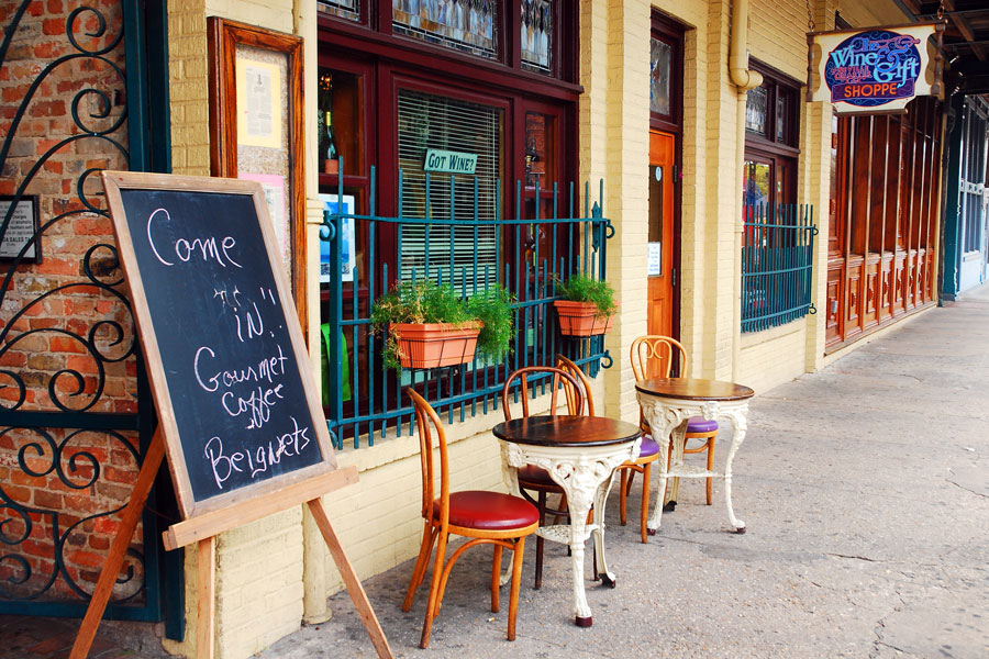 A small café awaits visitors in the historic Seville Quarter in Pensacola, Florida. File photo: James Kirkikis, Shutterstock.com, licensed.