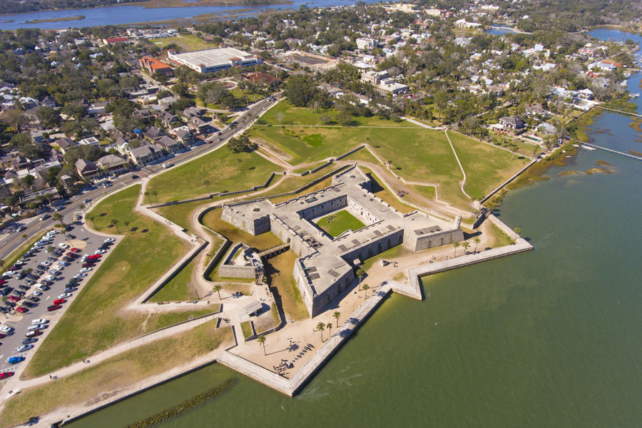 St. Augustine, Florida FL. This fort is the oldest and largest masonry fort in Continental United States and now is the US National Monument.