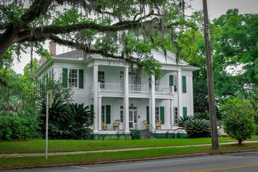 A large historic home in Monticello, Florida on April 10 2021.