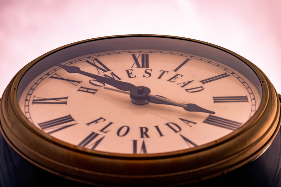 Homestead Florida town clock in Homestead Florida