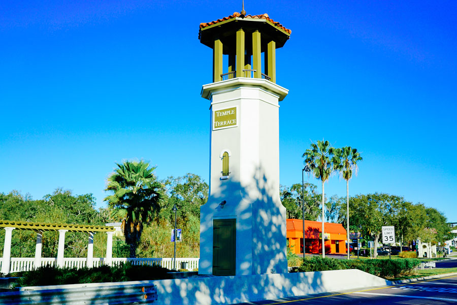 The Temple Terrace town light house at Temple Terrace, FL. 