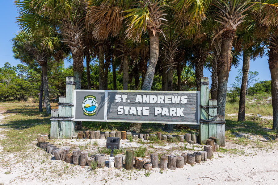 St. Andrews State Park is a 1,200-acre Florida State Park located three miles east of Panama City Beach Florida, off U.S. 98. It is the headquarters of one of the state's five AmeriCorps Florida State Parks chapters.