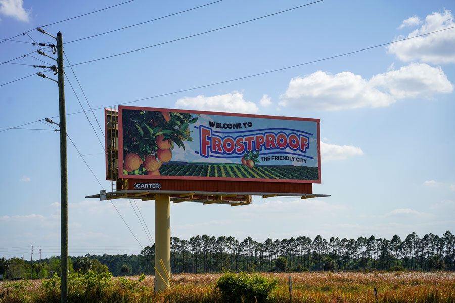 Frostproof was established in the late 1800s as a settlement for citrus farmers and gained its unique name after locals claimed the area was unaffected by the damaging freezes that plagued Florida’s citrus crops. 