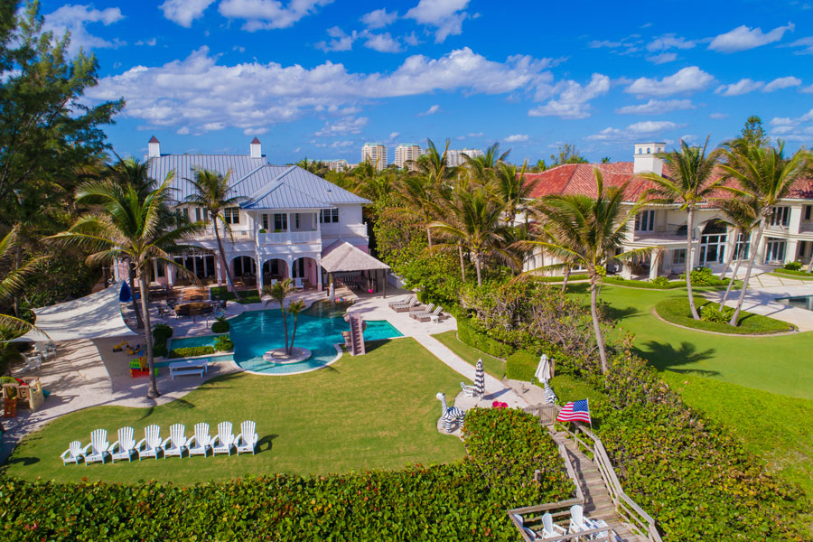 Aerial image of mansions on Boynton Beach FL