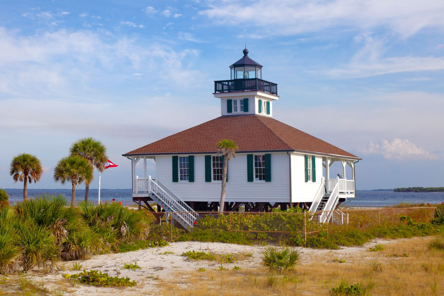 The Boca Grande Lighthouse, located on Gasparilla Island, Florida